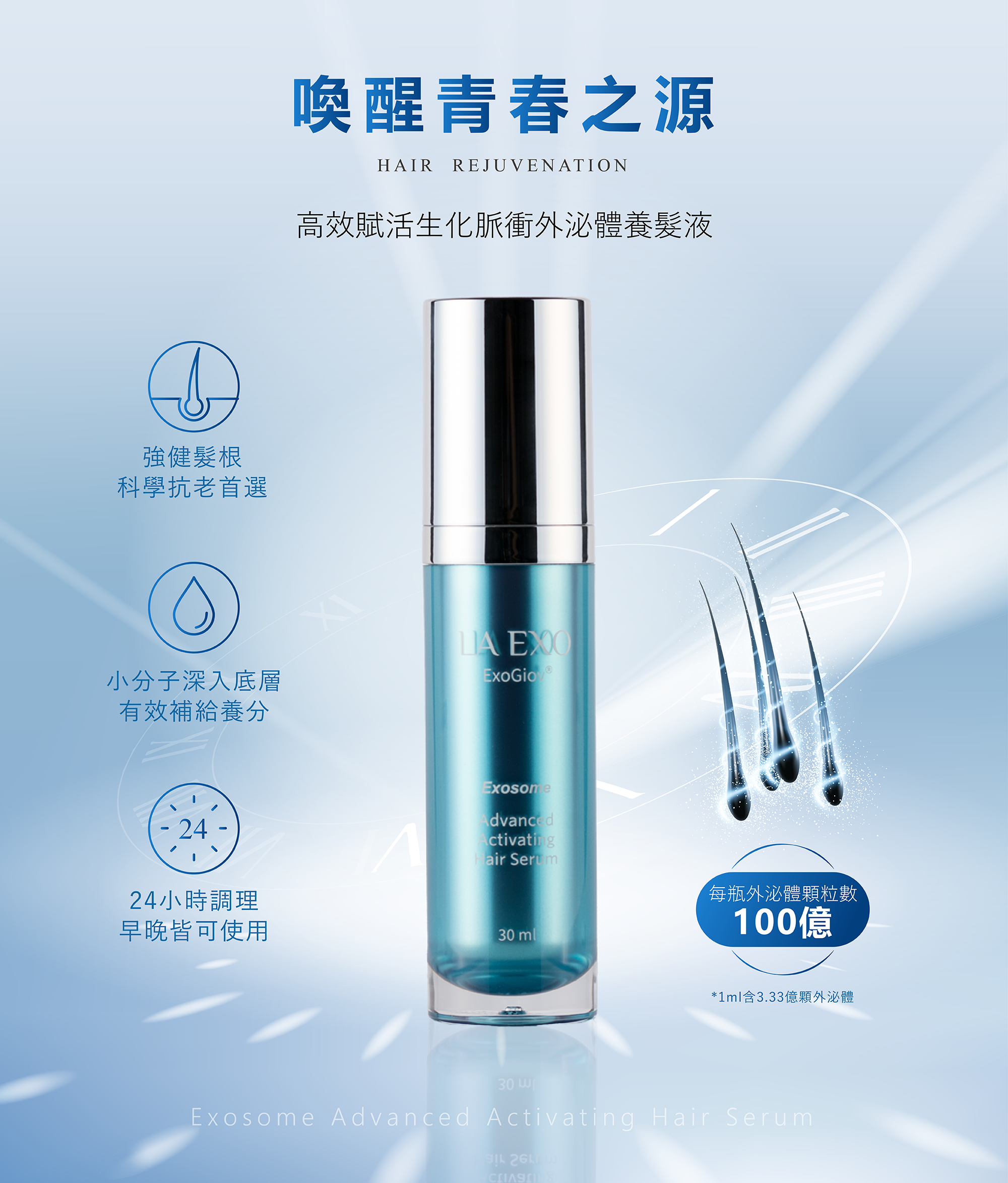 LA EXO 高效賦活生化脈衝外泌體養髮液 30ml