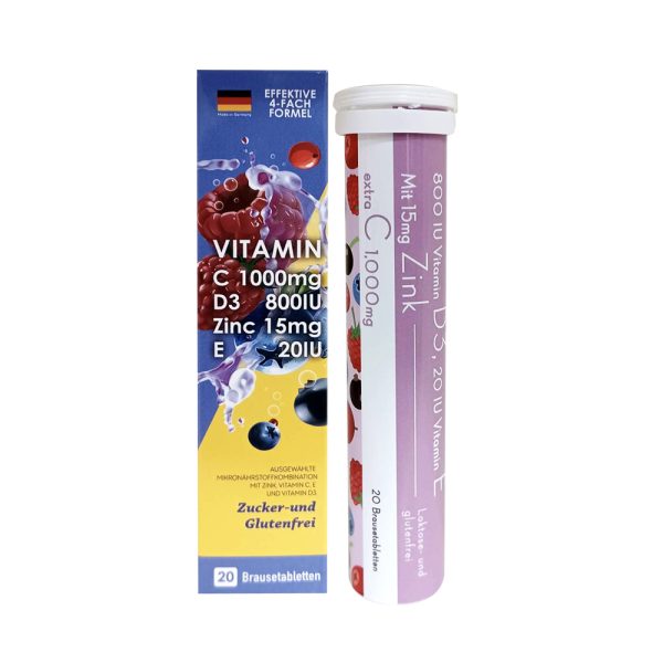 8167德國維他命C+D+E+鋅發泡錠(野莓口味) 德國維他命C+D+E+鋅發泡錠(野莓口味)